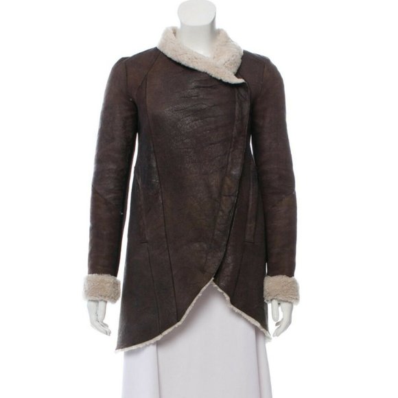 Helmut Lang Weathered Shearling Leather Jacket